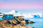 Shore,Of,Atlantic,Ocean,With,Icebergs,In,Ilulissat,Town,At